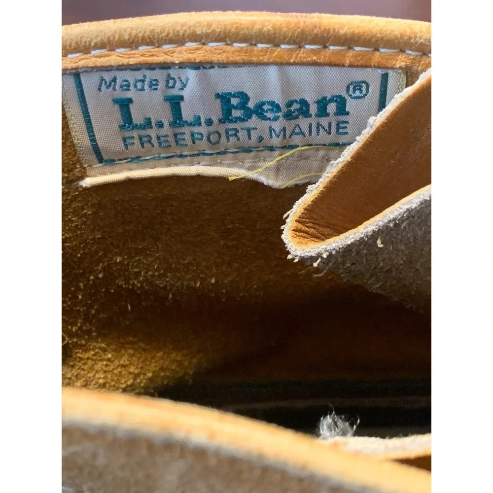 Vintage LL Bean Maine‎ Leather Hunting Shoe Duck Boots Brown 9